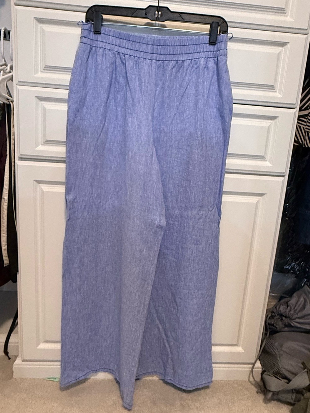 Zara Wide Leg Pants in Light Blue
